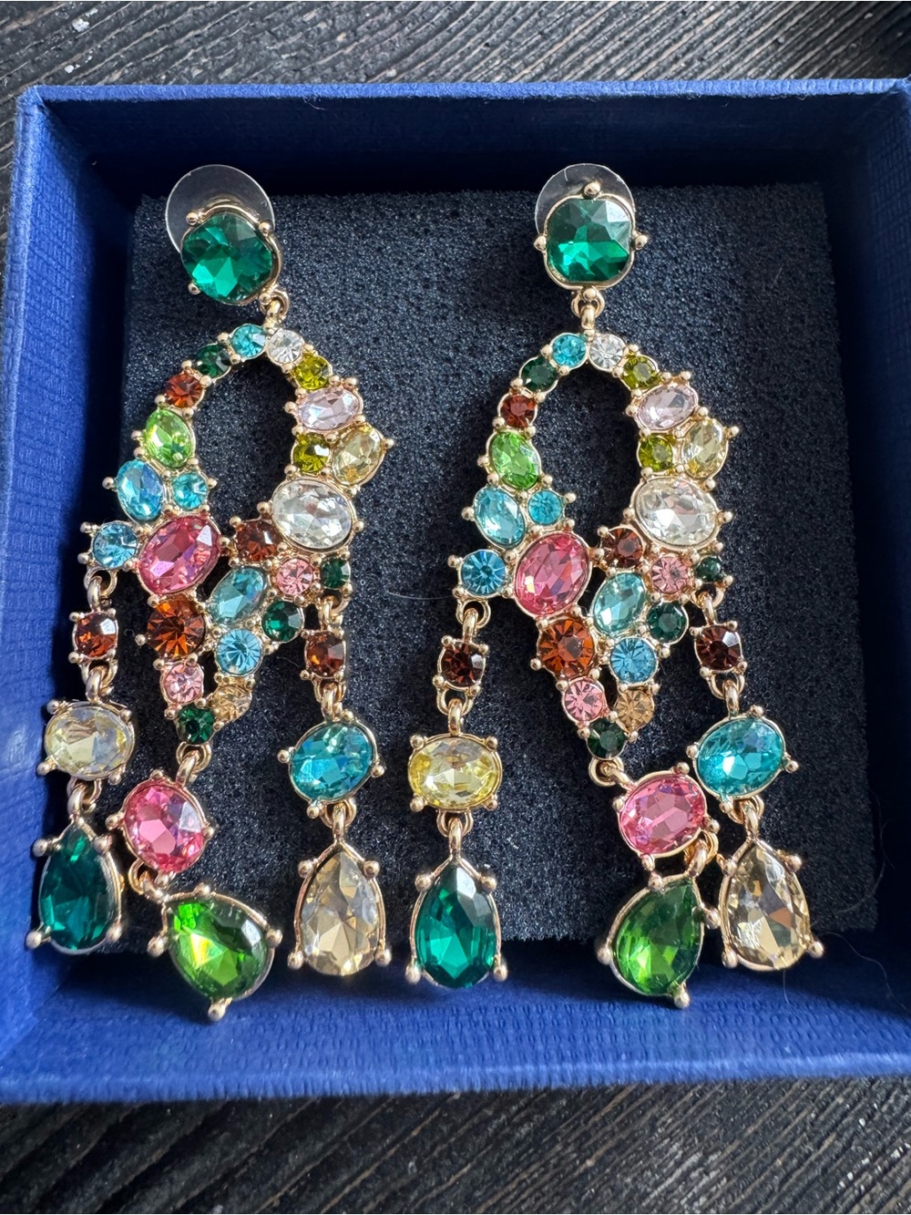Multicolor Crystal Dangle Earrings - Women's Fashion Jewelry